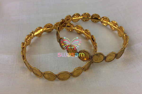 Gold Temple style Coin Bangles