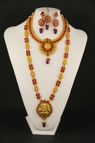 Long Necklace Red Kemp Style Temple Design