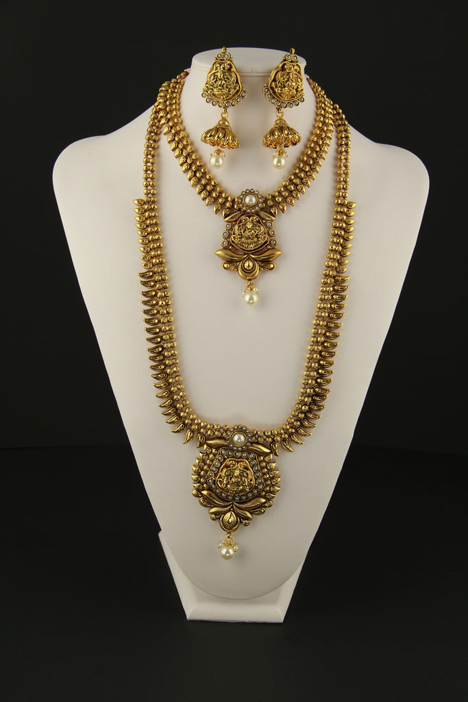 Long Necklace Pearl Temple Design