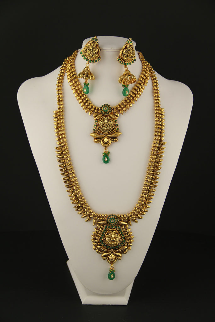 Long Necklace Green Temple Design