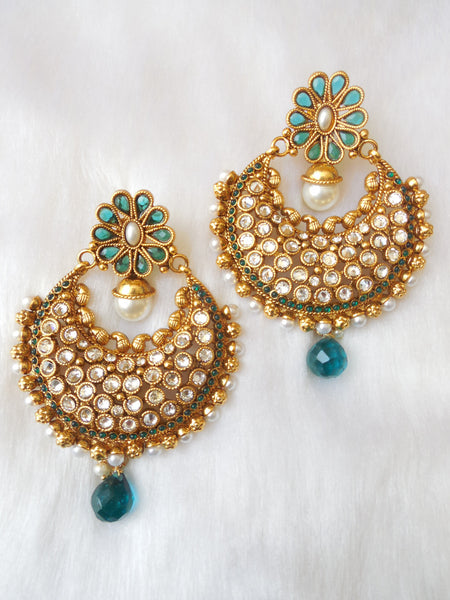 Polki Earings Green