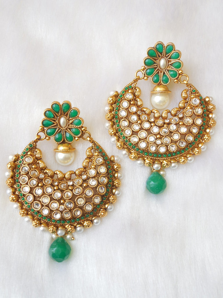 Polki Earings Green