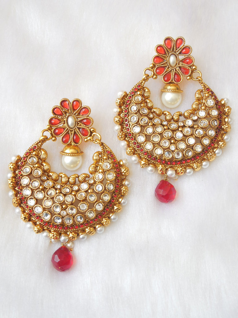 Polki Earings Orange