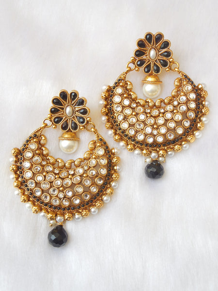 Polki Earings Black