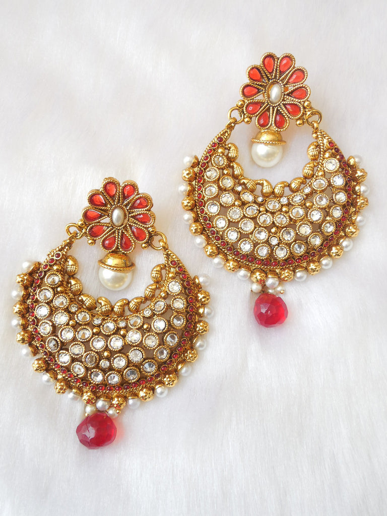 Polki Earings orange