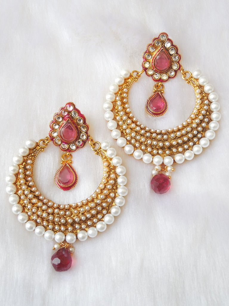 Polki Earings Pink