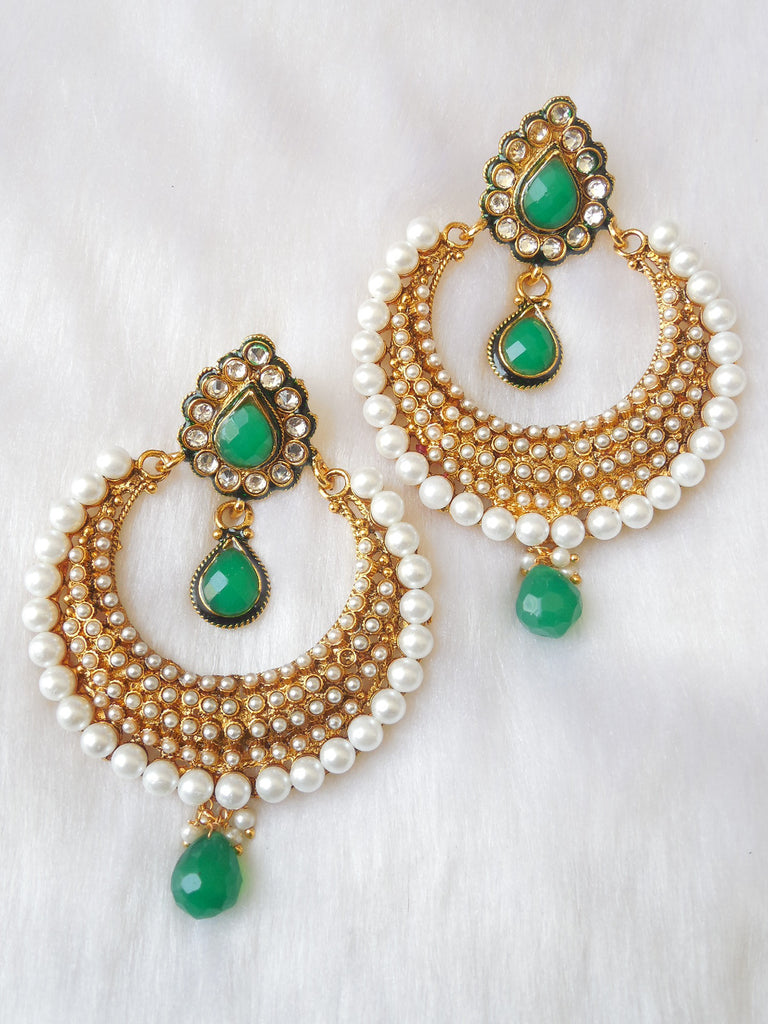 Polki Earings Green