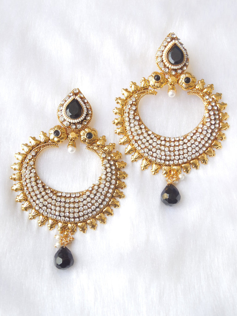 Polki Earings Black