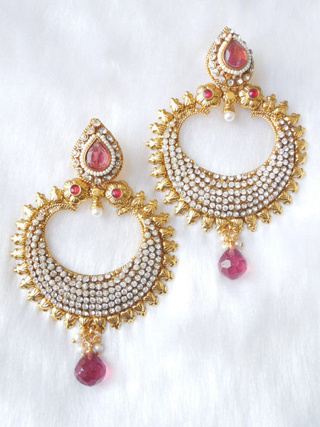 Polki Earings Pink