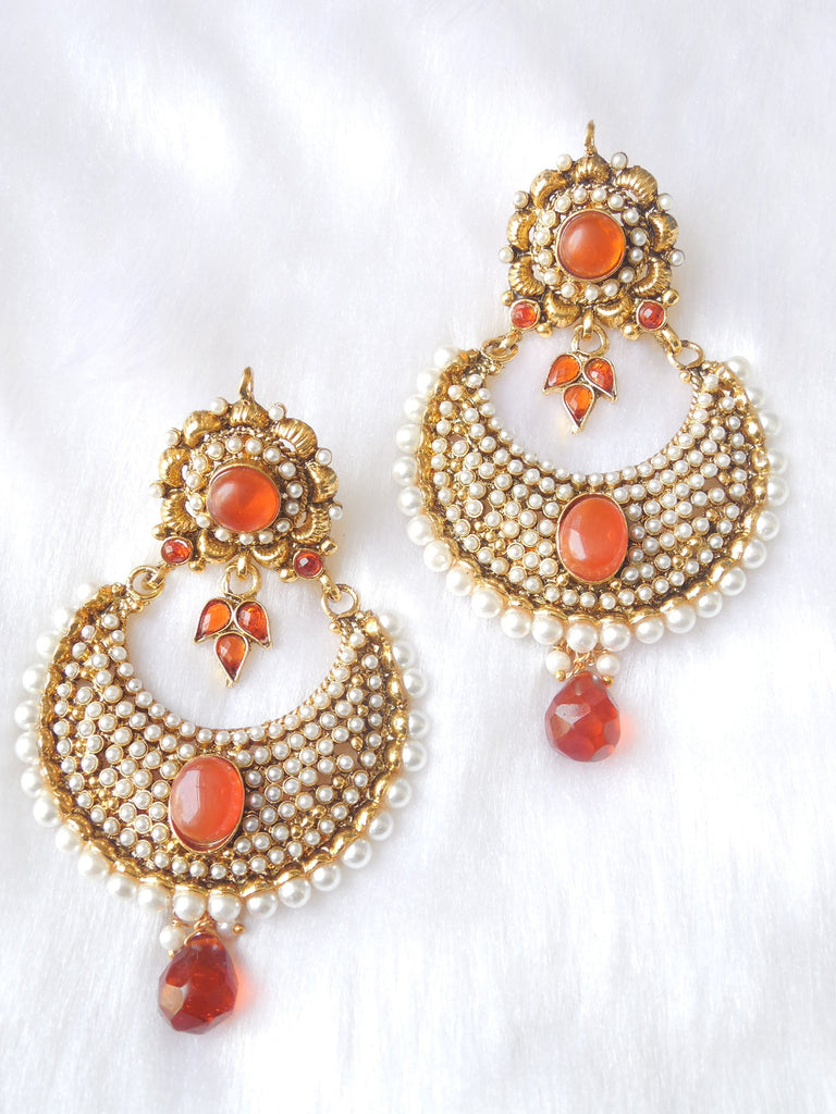 Polki Earings Orange