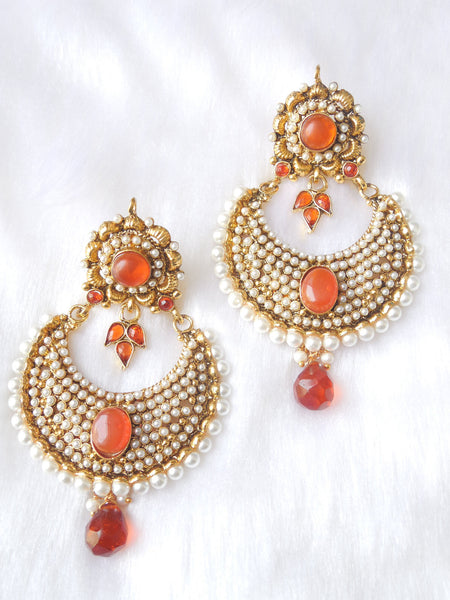 Polki Earings Orange