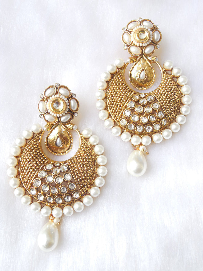 Polki Earings Pearl