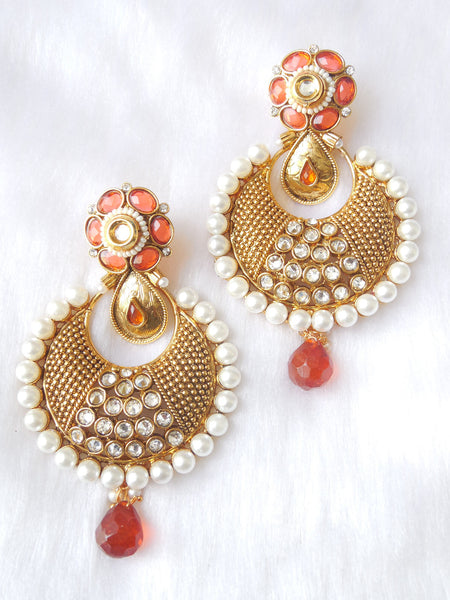 Polki Earings Orange