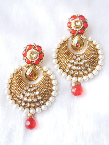 Polki Earings Orange