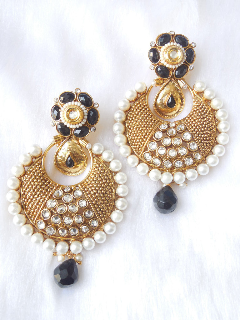 Polki Earings Black