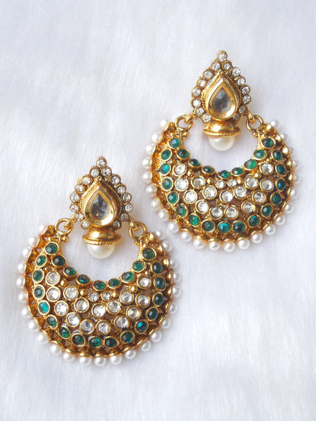 Polki Earings Green