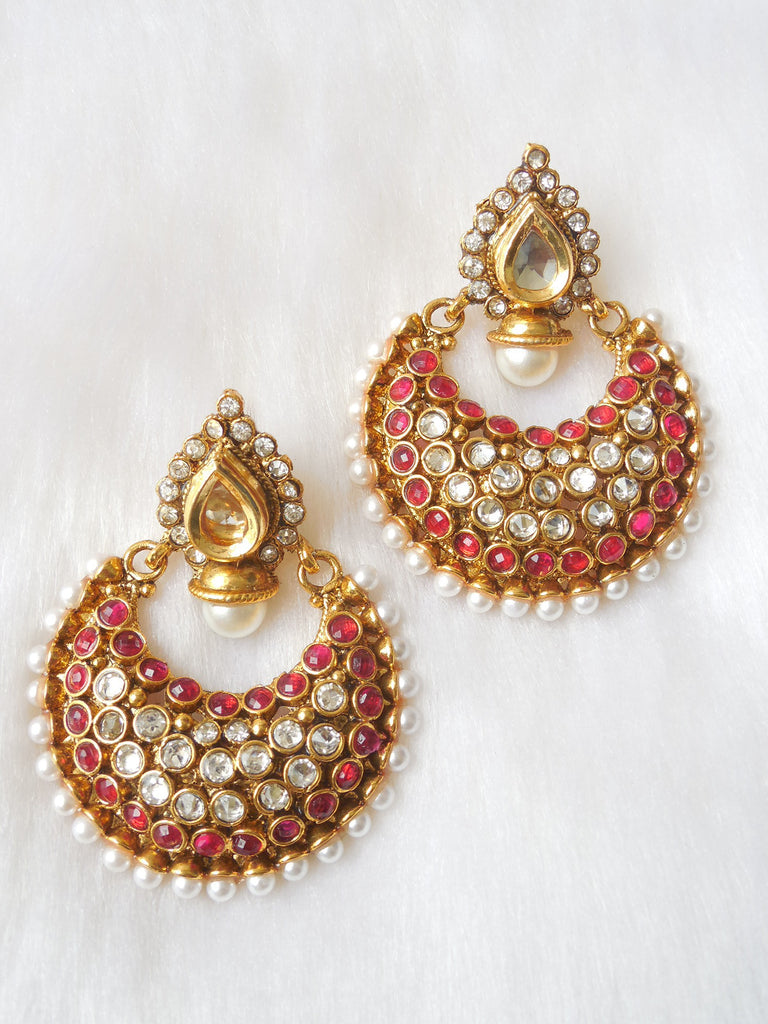 Polki Earings Pink