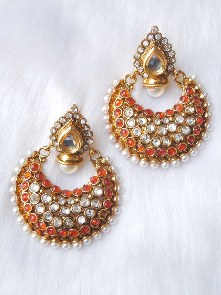 Polki Earings Orange