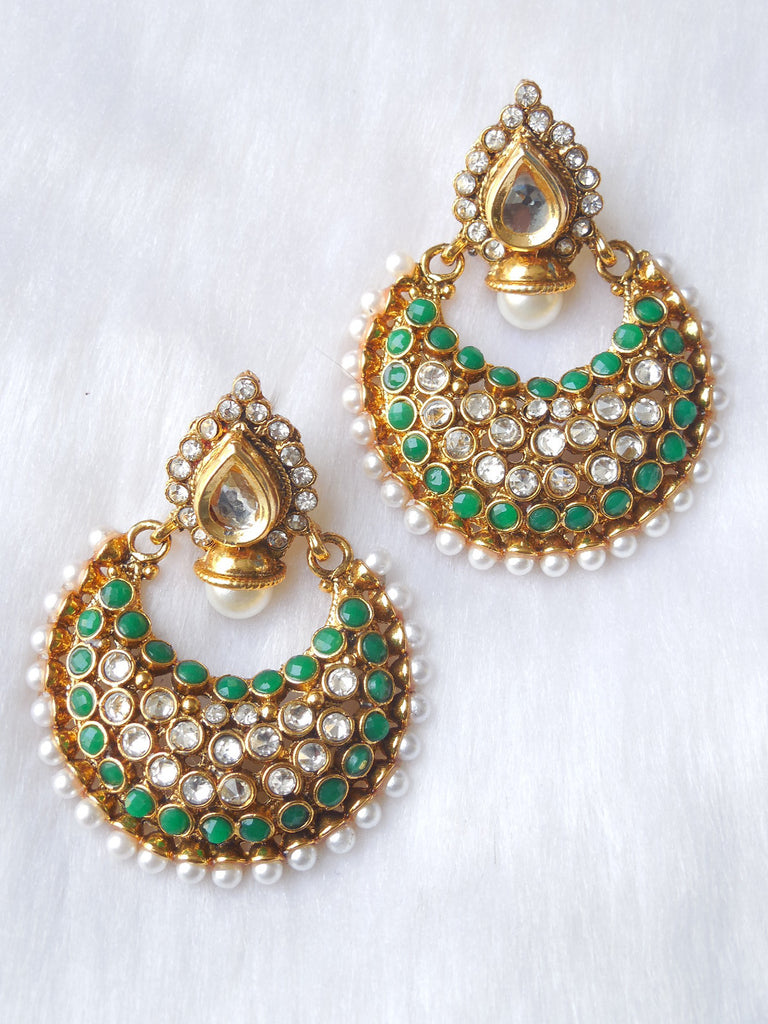 Polki Earings Green