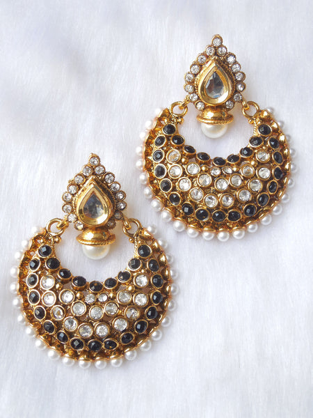 Polki Earings Black