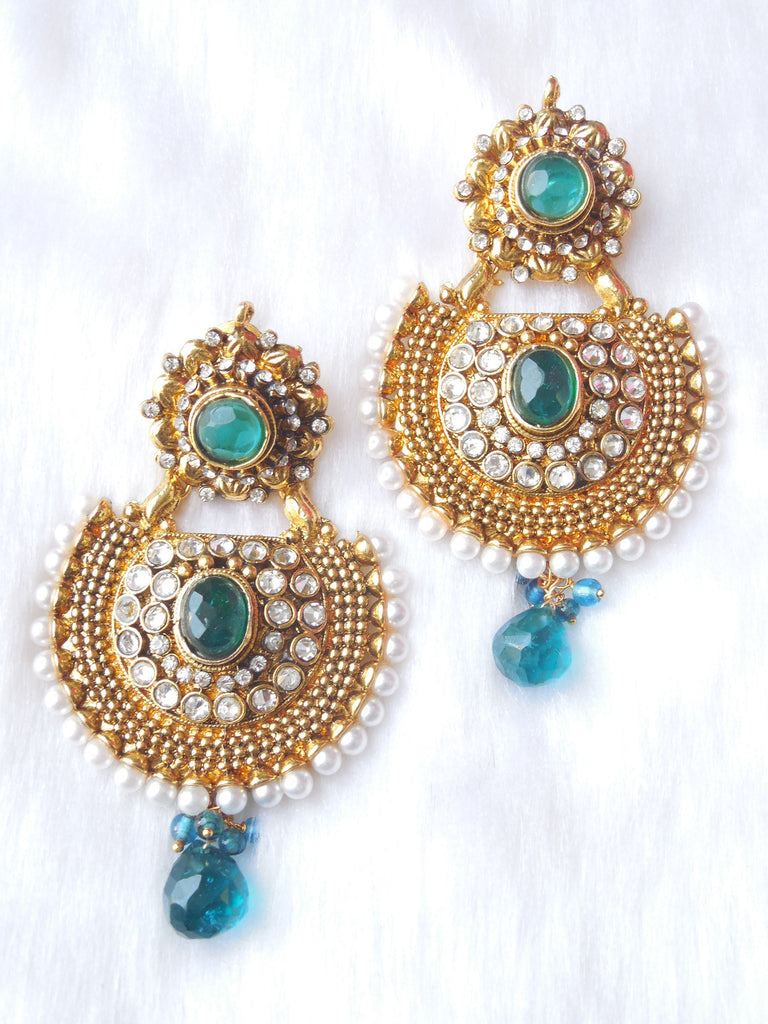 Polki Earings Green