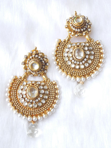 Polki Earings White stone