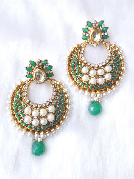 Polki Earings Green