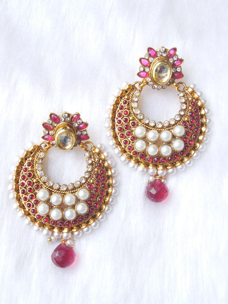 Polki Earings Pink