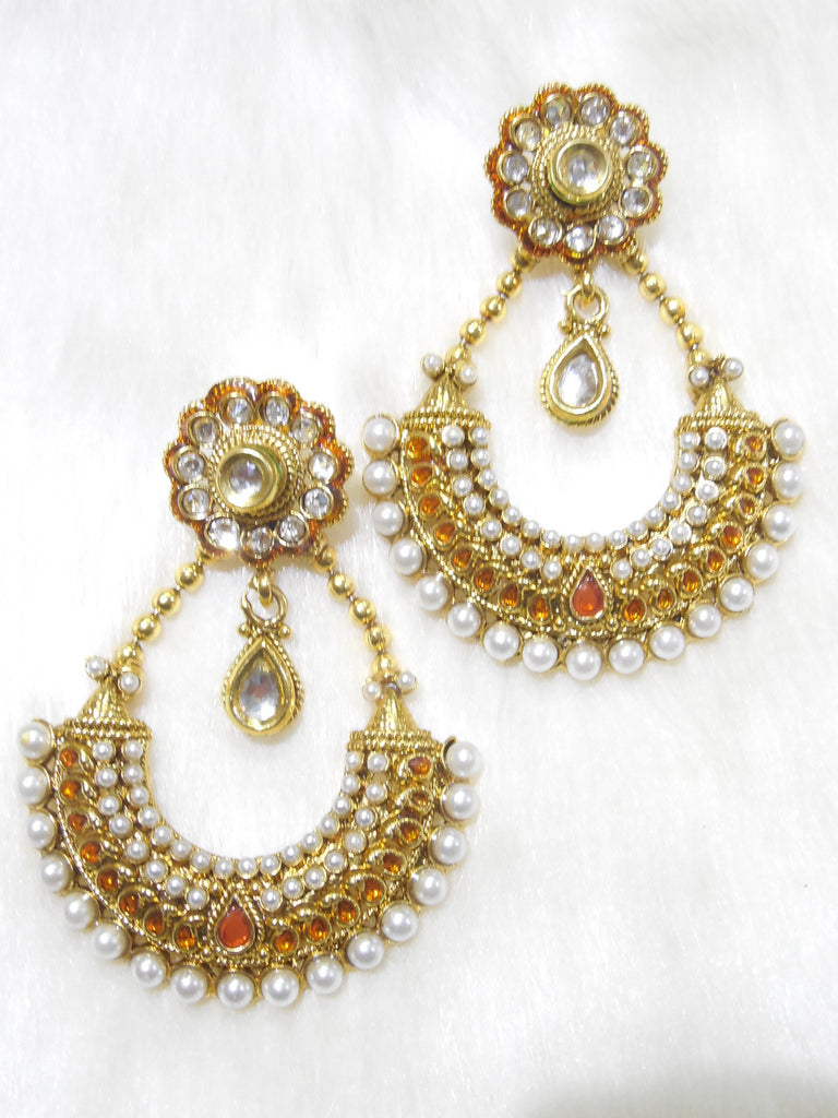 Polki Earings Orange