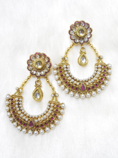 Polki Earings Purple