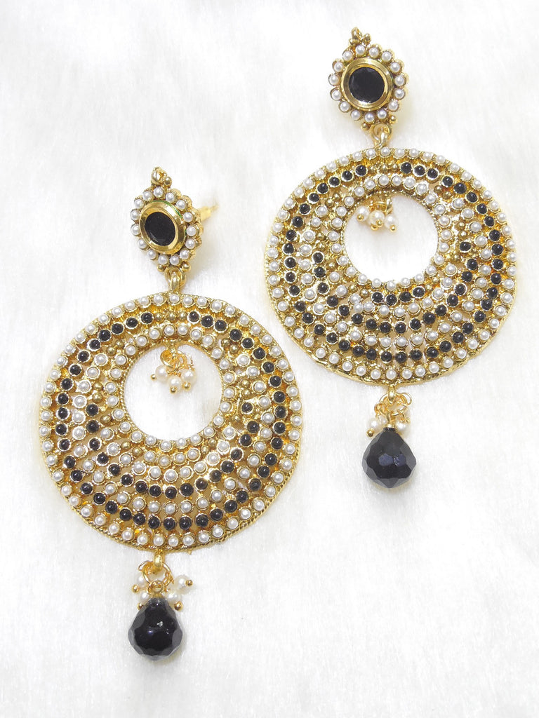 Polki Earings Black