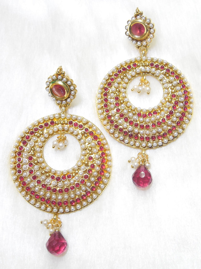 Polki Earings Pink