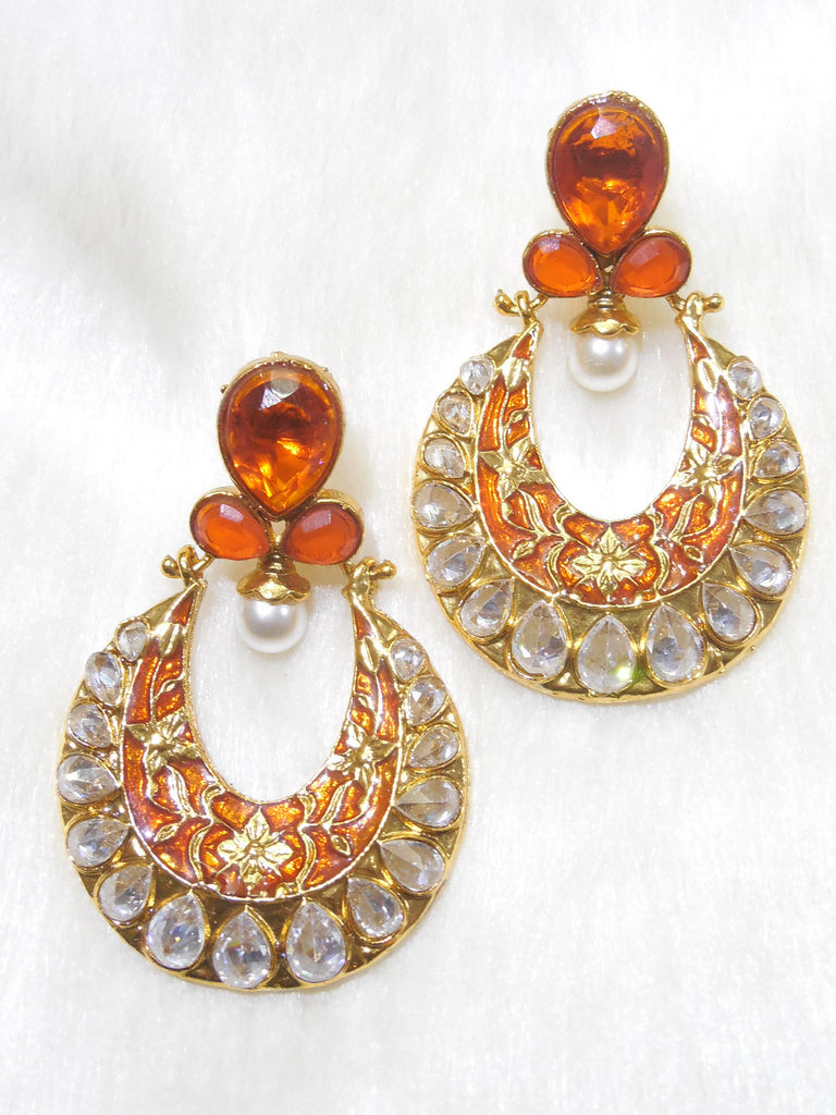 Polki Earings Orange