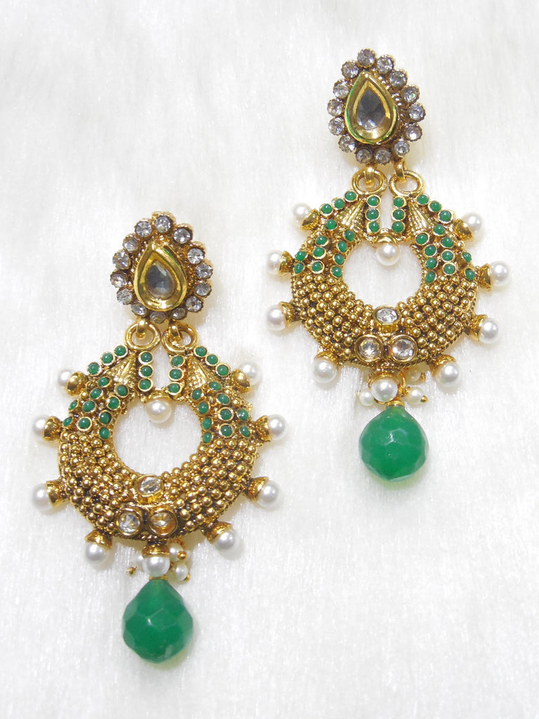 Polki Earings Green