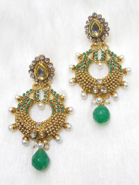 Polki Earings Green