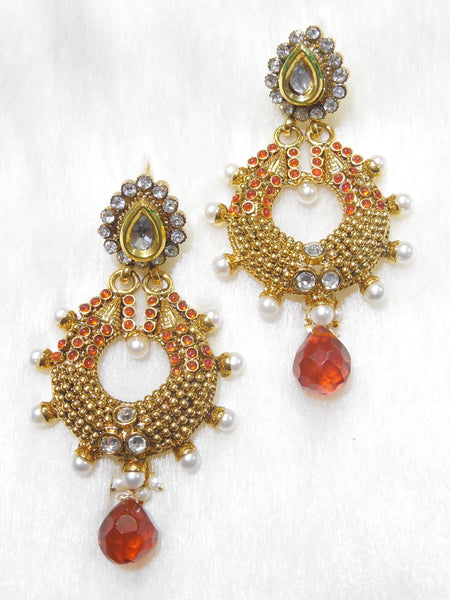 Polki Earings Orange