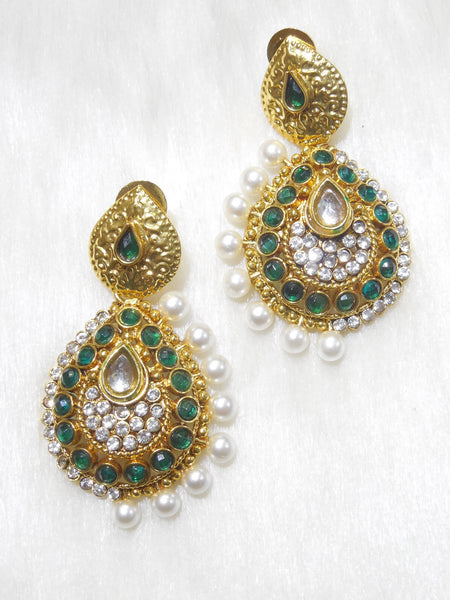 Polki Earings Green