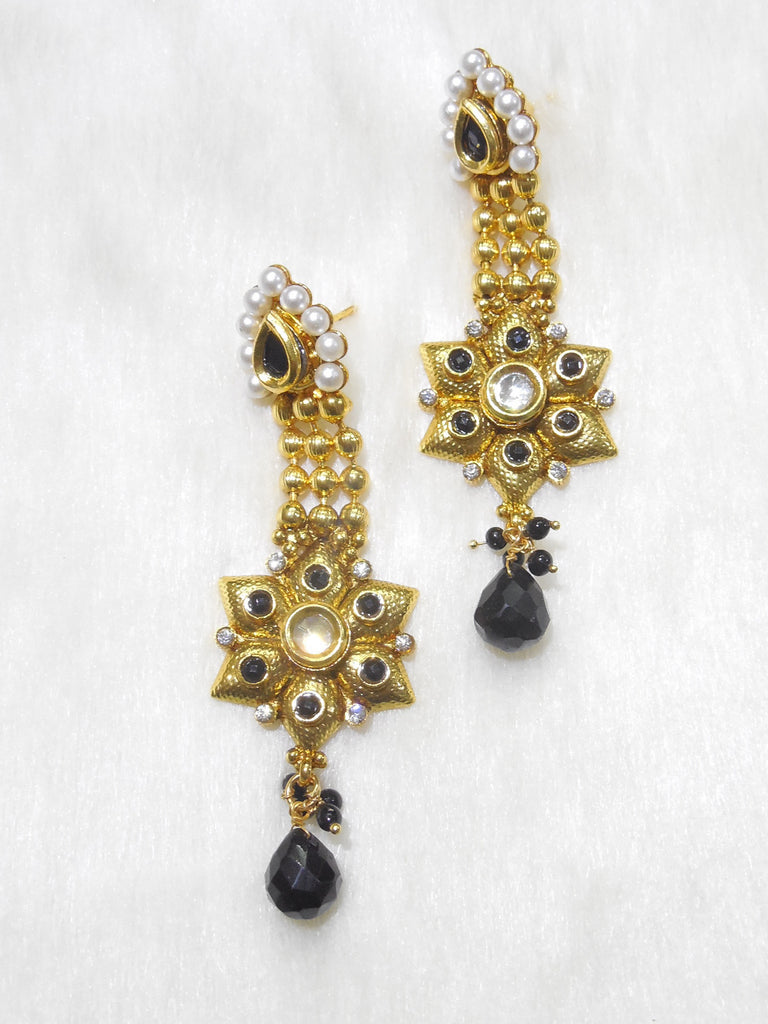 Polki Earings Black