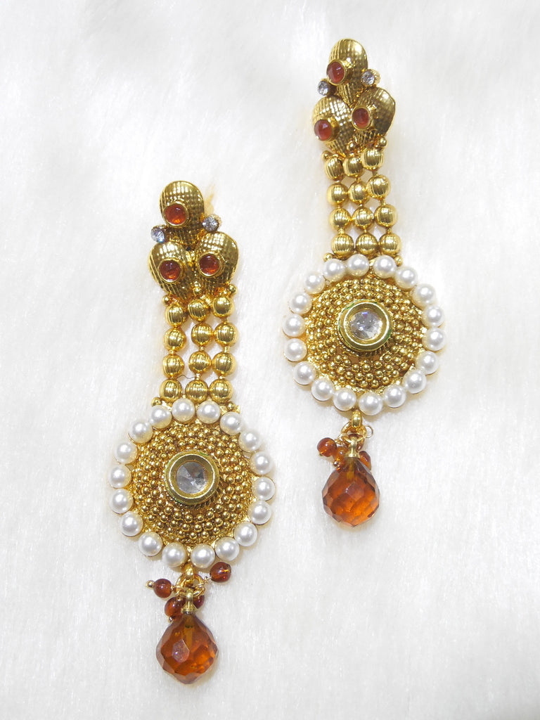 Polki Earings Brown