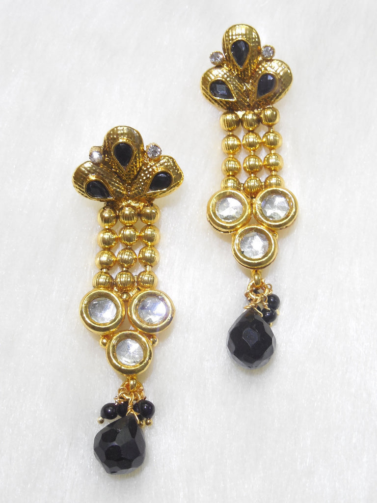 Polki Earings Black