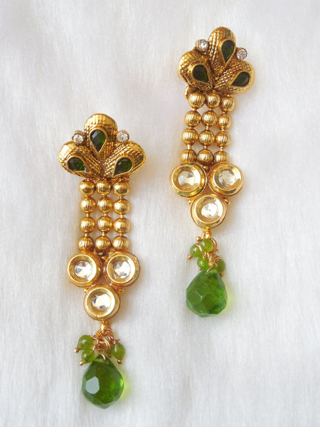 Polki Earings Parat Green