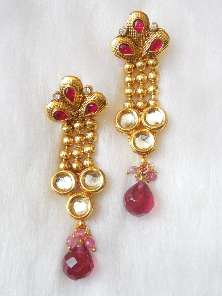 Polki Earings Pink