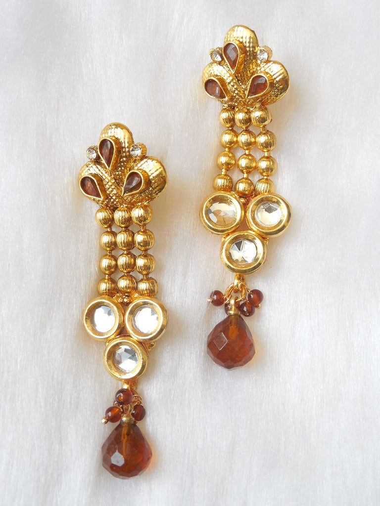 Polki Earings Brown