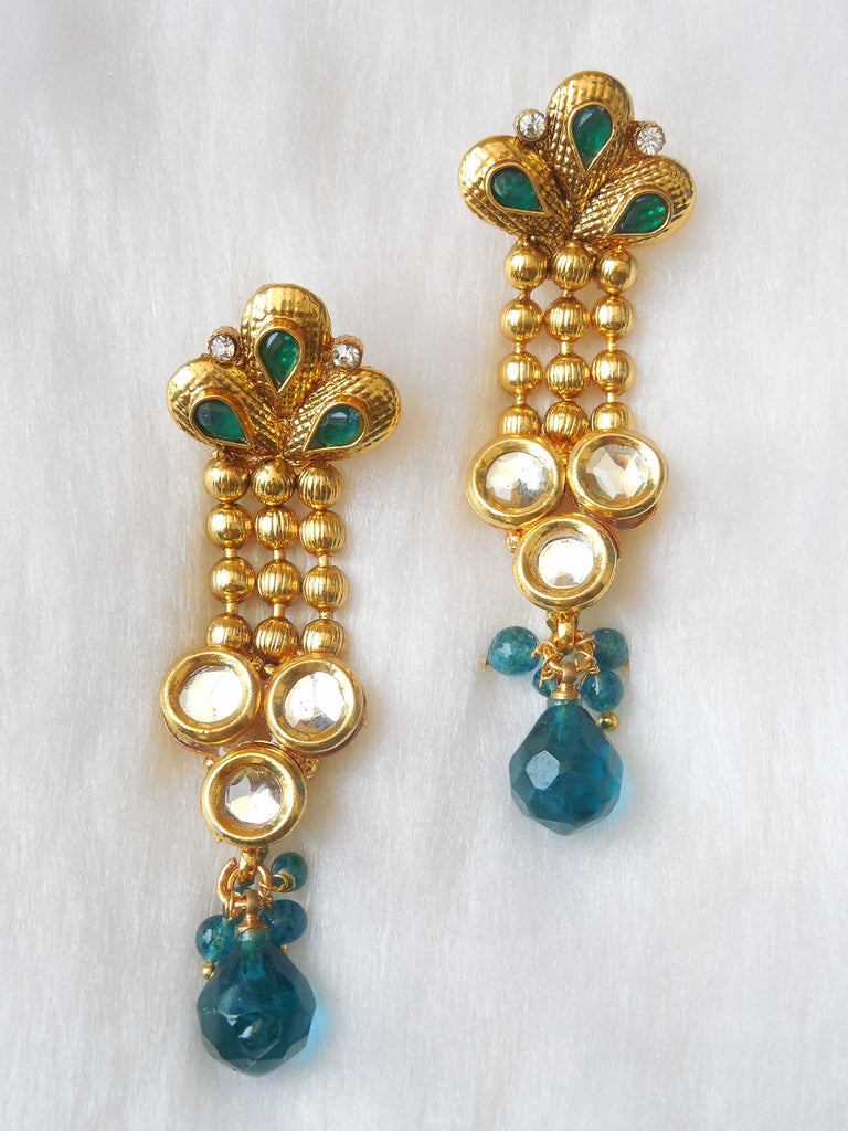 Polki Earings Green