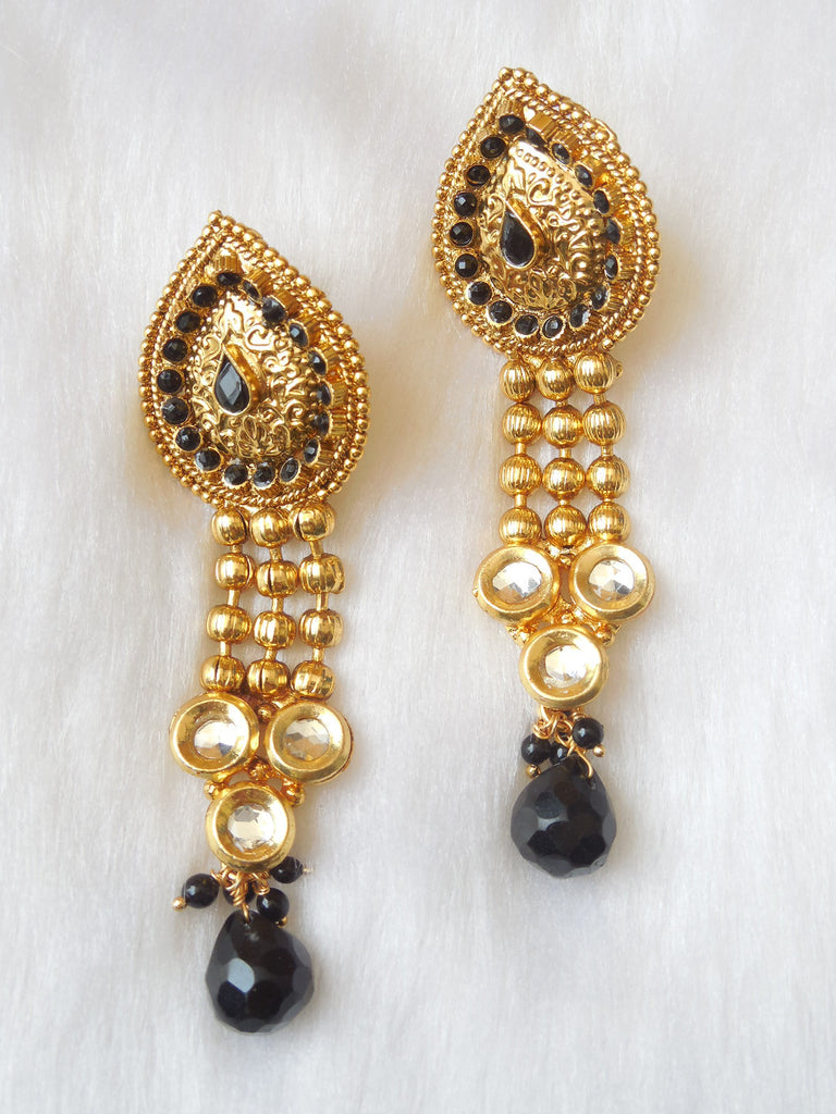 Polki Earings Black