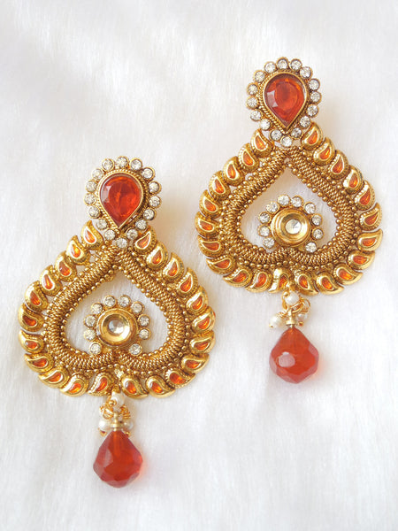 Polki Earings Orange