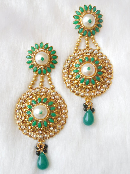 Polki Earings Green