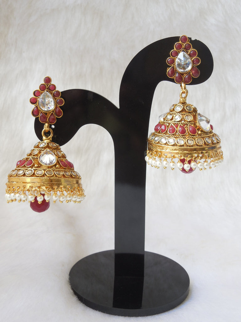 Jhumka Earings Maroon