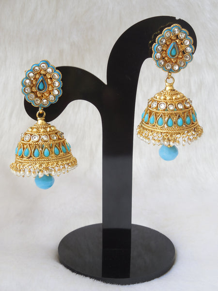 Jhumka Earings Firoza Large