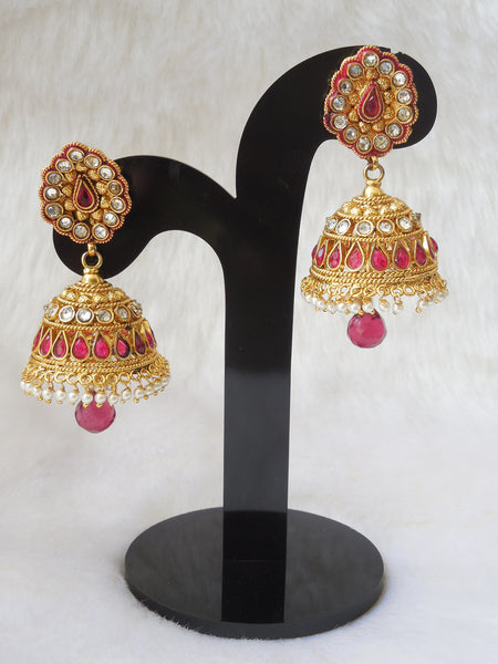 Jhumka Earings Pink